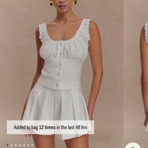 Meshki Ines Sleeveless Ruched Top - White